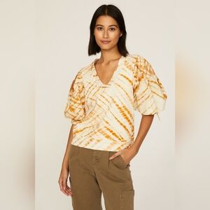 Marie Oliver VivaPuff Sleeve Crop Tie Dye Popover Sweatshirt XL